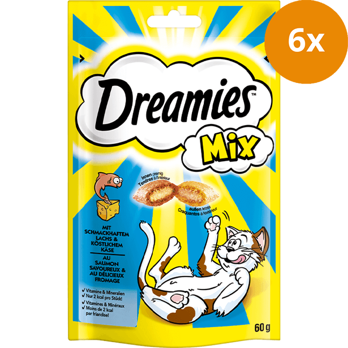 DREAMIES Traumhafte Katzensnacks Mix mit Lachs & Käse 60 g
