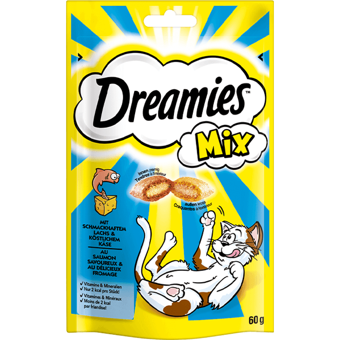 DREAMIES Traumhafte Katzensnacks Mix mit Lachs & Käse 60 g