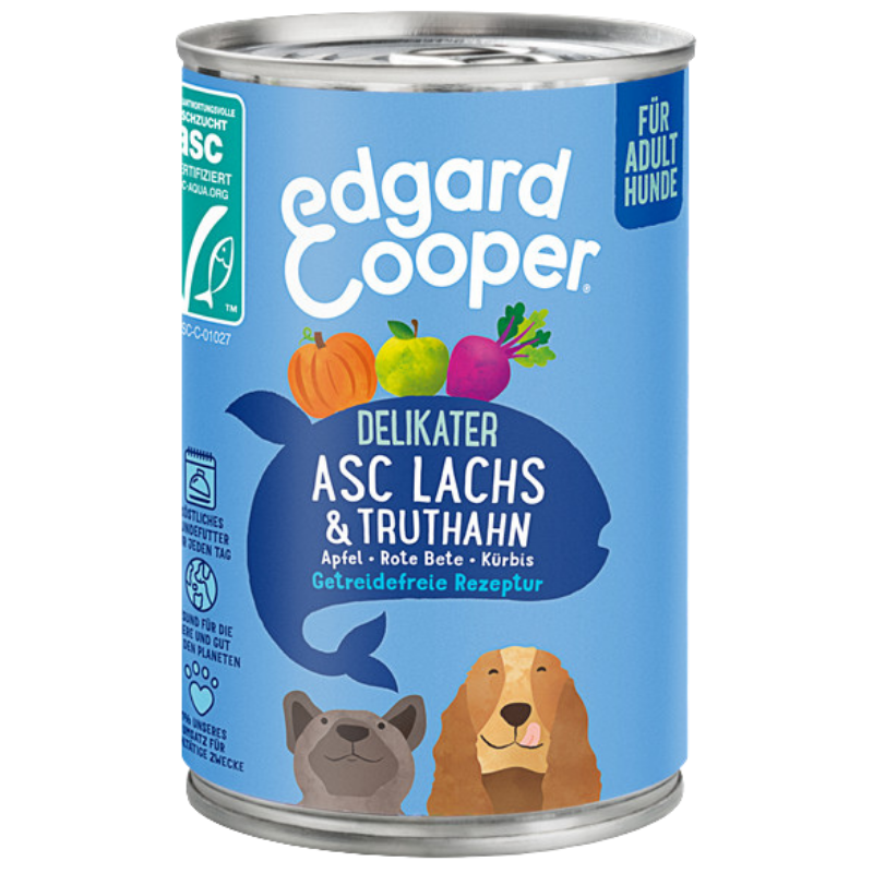 Edrgard & Cooper getreidefreies Nassfutter Adult mit Lachs & Truthahn 400g