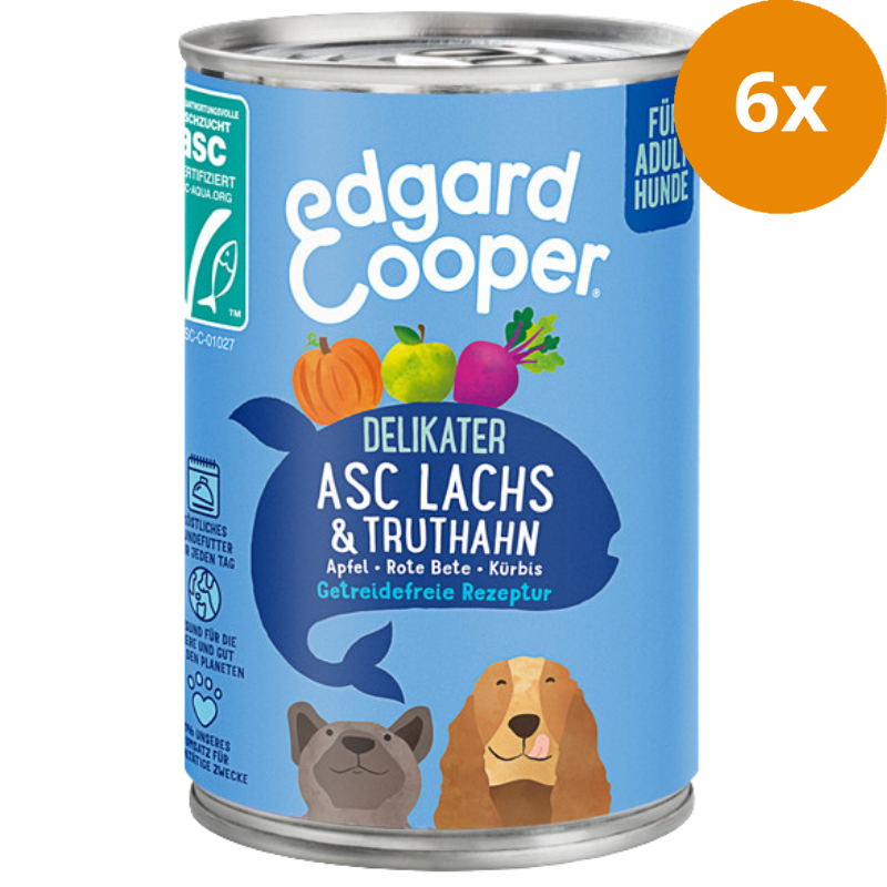 Edrgard & Cooper getreidefreies Nassfutter Adult mit Lachs & Truthahn 400g