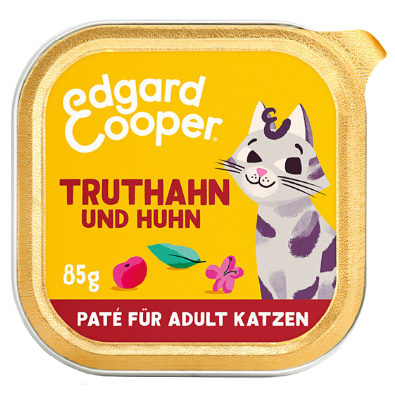 Edgard & Cooper Paté Adult Freilauftruthahn und Freilaufhuhn mit Cranberrys, Salbei und Baldrian 85g