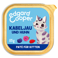Edgard & Cooper Paté Kitten MSC-Kabeljau und Freilaufhuhn mit Blaubeeren, Rosenblüten und Hagebutten