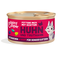 Edgard & Cooper Stückchen in Soße Senior Freilauftruthahn und Freilaufhuhn mit Blaubeeren, Nesselblätter 85g