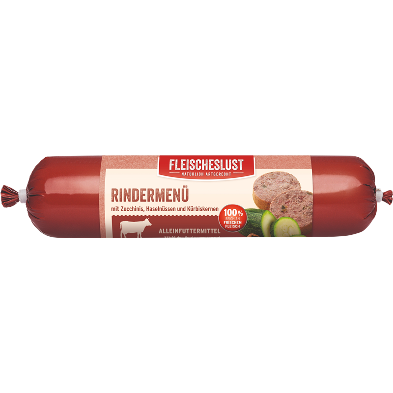 FLEISCHESLUST Classic Rindermenü mit Zucchini, Haselnuss und Kürbiskernen 800 g