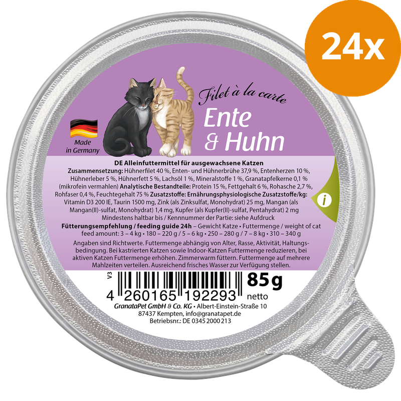GranataPet Filet à la carte Ente & Huhn 85 g