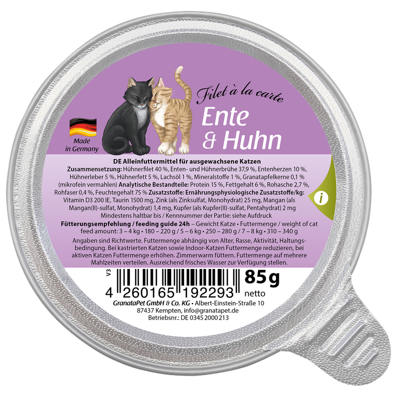 GranataPet Filet à la carte Ente & Huhn 85 g