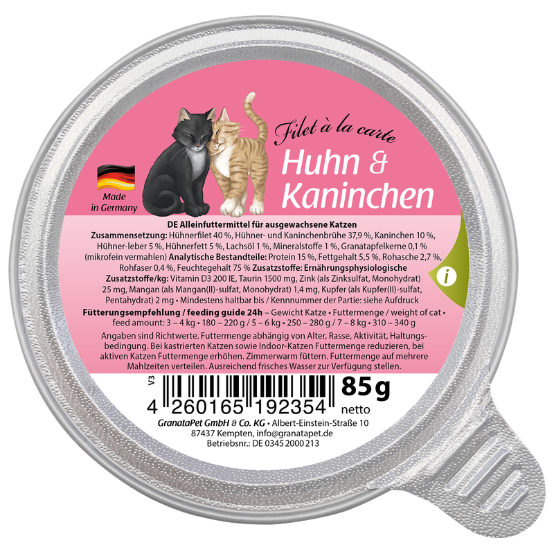 GranataPet Filet à la carte Huhn & Kaninchen 85 g