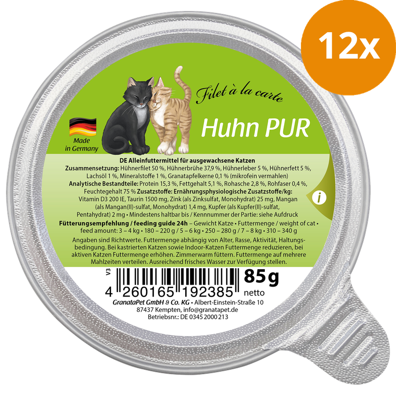 GranataPet Filet à la carte Huhn PUR 85 g