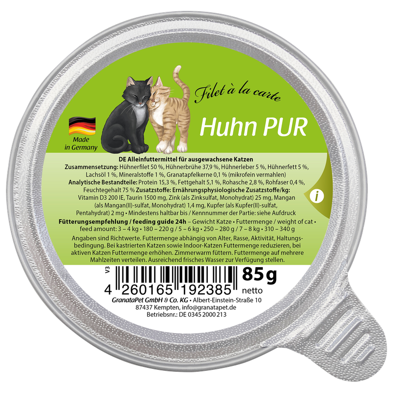 GranataPet Filet à la carte Huhn PUR 85 g