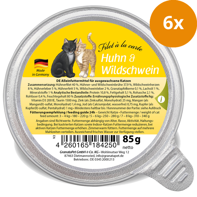 GranataPet Filet à la carte Huhn & Wildschwein 85 g