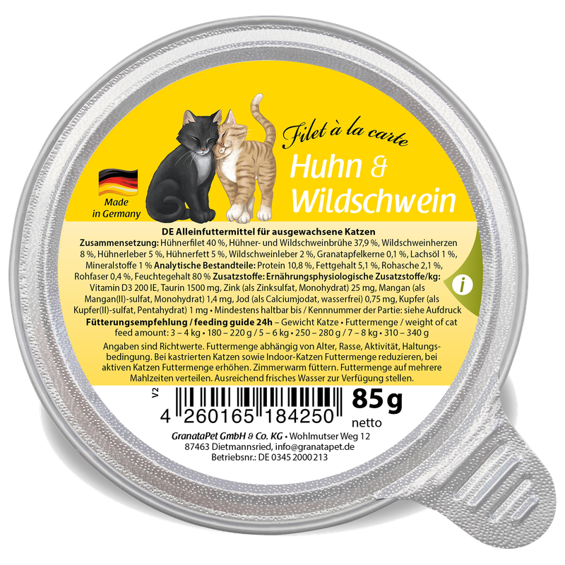 GranataPet Filet à la carte Huhn & Wildschwein 85 g