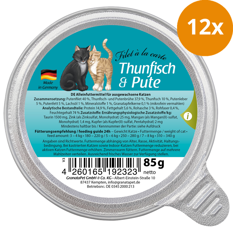 GranataPet Filet à la carte Thunfisch & Pute 85 g