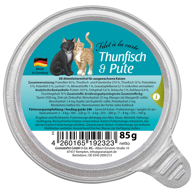 GranataPet Filet à la carte Thunfisch & Pute 85 g