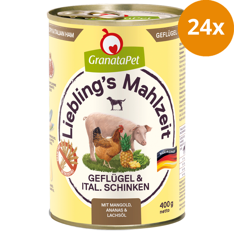 GranataPet Liebling's Mahlzeit Geflügel & italienischer Schinken 400 g