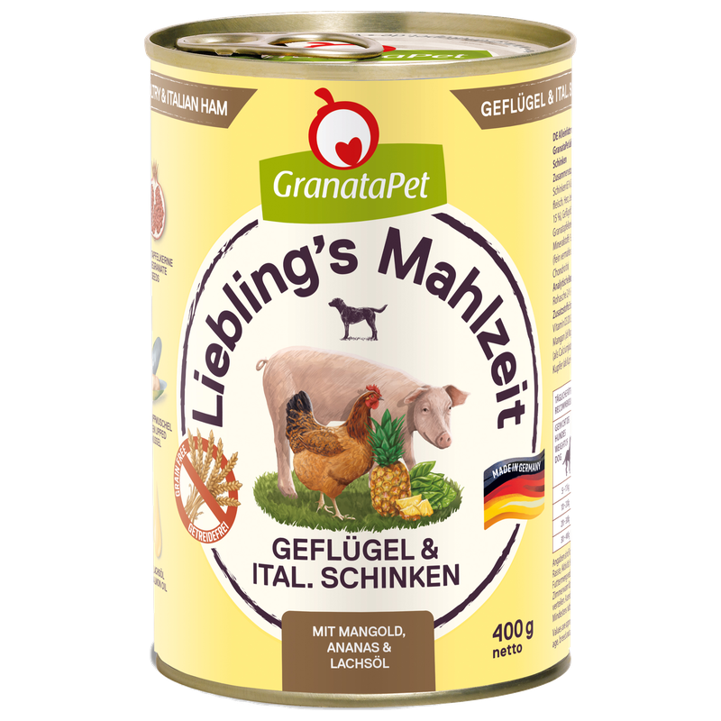 GranataPet Liebling's Mahlzeit Geflügel & italienischer Schinken 400 g