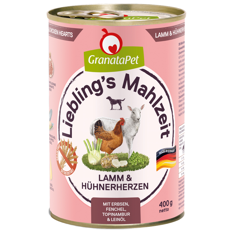 GranataPet Liebling's Mahlzeit Lamm & Hühnerherzen 400 g