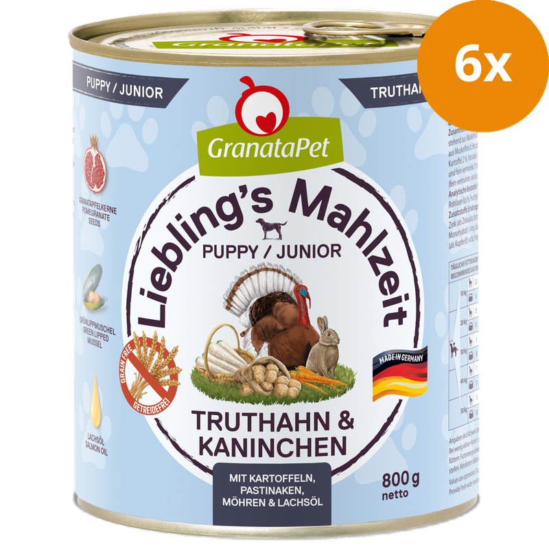 GranataPet Liebling's Mahlzeit Truthahn & Kaninchen Junior 800 g