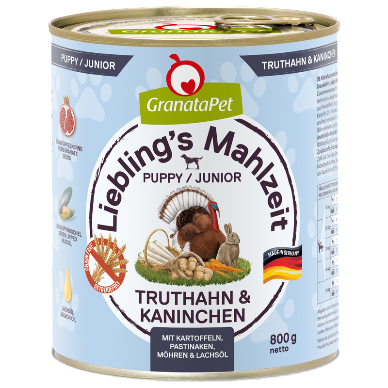 GranataPet Liebling's Mahlzeit Truthahn & Kaninchen Junior 800 g