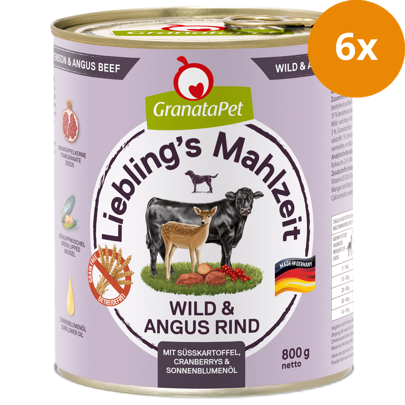 GranataPet Liebling's Mahlzeit Wild & Angus Rind 800 g