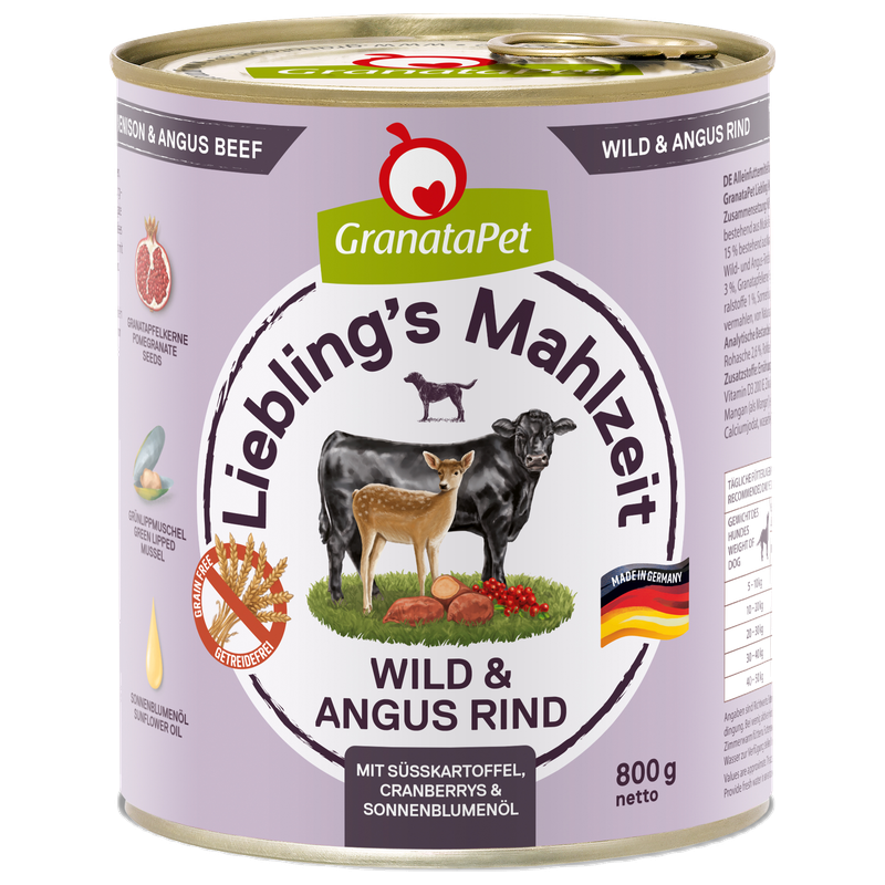 GranataPet Liebling's Mahlzeit Wild & Angus Rind 800 g