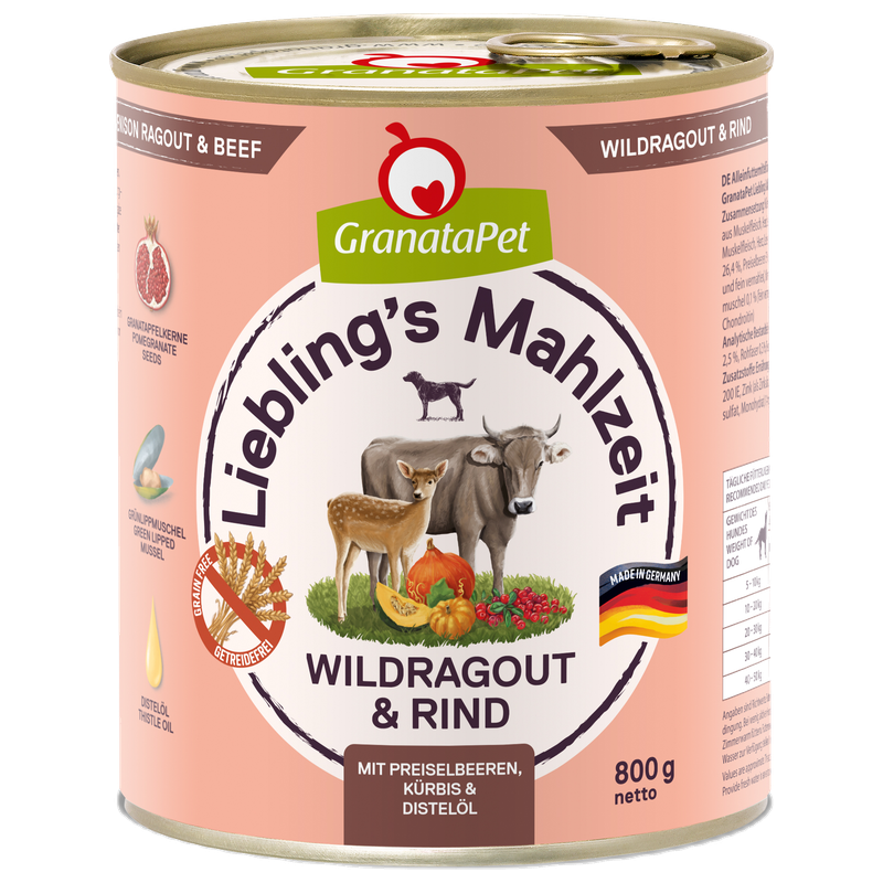 GranataPet Liebling's Mahlzeit Wildragout & Rind 800 g