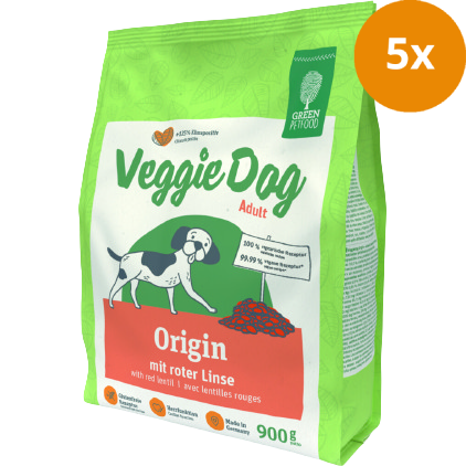 Green Petfood VeggieDog Origin Adult mit roter Linse