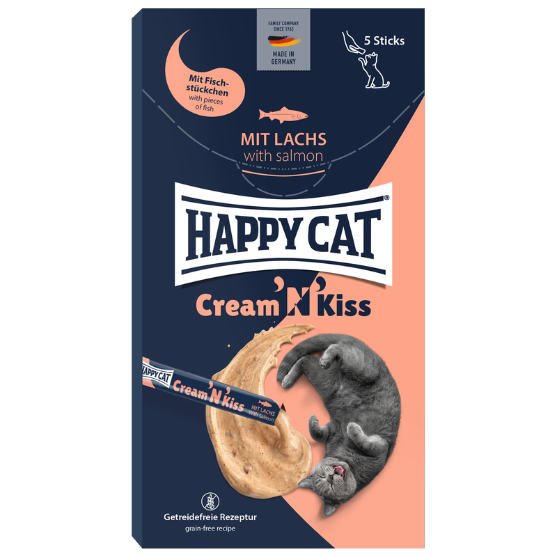 Happy Cat Cream 'N' Kiss Snack mit Lachs 80 g