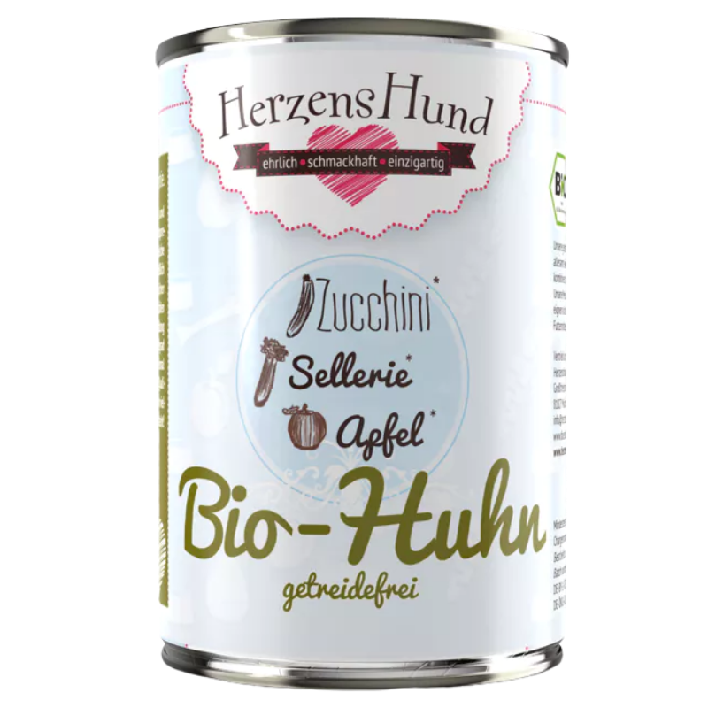 Herzenshund Bio-Huhn mit Bio-Zucchini 400 g