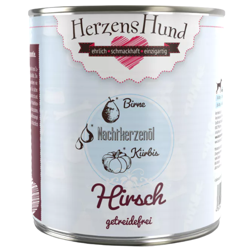 Herzenshund Hirsch mit Kürbis getreidefrei 800 g
