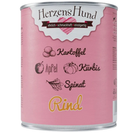 Herzenshund Rind mit Kartoffel, Kürbis, Apfel, Spinat, Leinöl 800 g