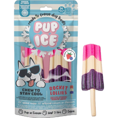 Imaginelles Pup Ice Dog Snack Rocket Lollies Strawberry & Blueberry M
