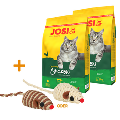 Josera JosiCat Crunchy Chicken 2 x 10 kg + GRATIS TRIXIE Spielmaus