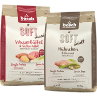 Kombipaket bosch HPC Soft Maxi Wasserbüffel & Süßkartoffel 2,5 kg + bosch HPC Soft Hühnchen & Bananen 2,5 kg