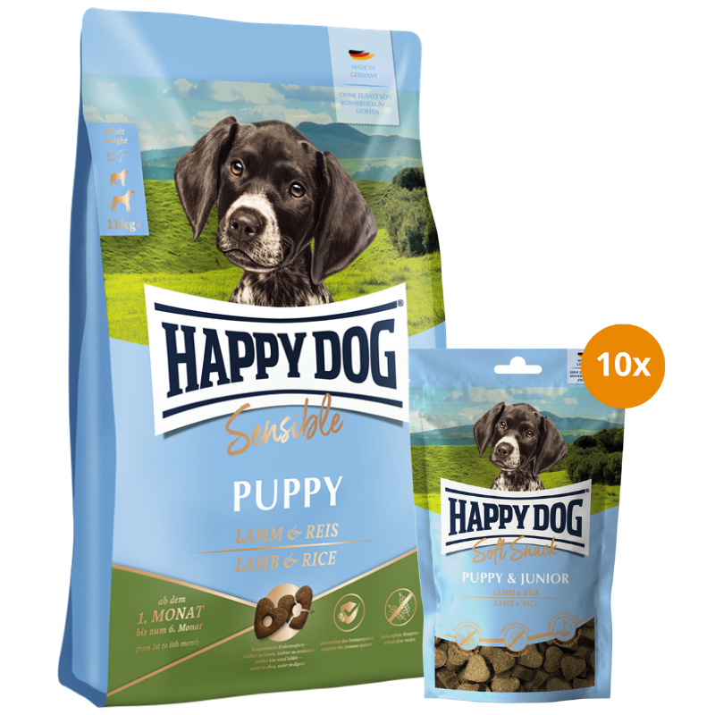 Kombipaket Happy Dog Puppy Lamm & Reis