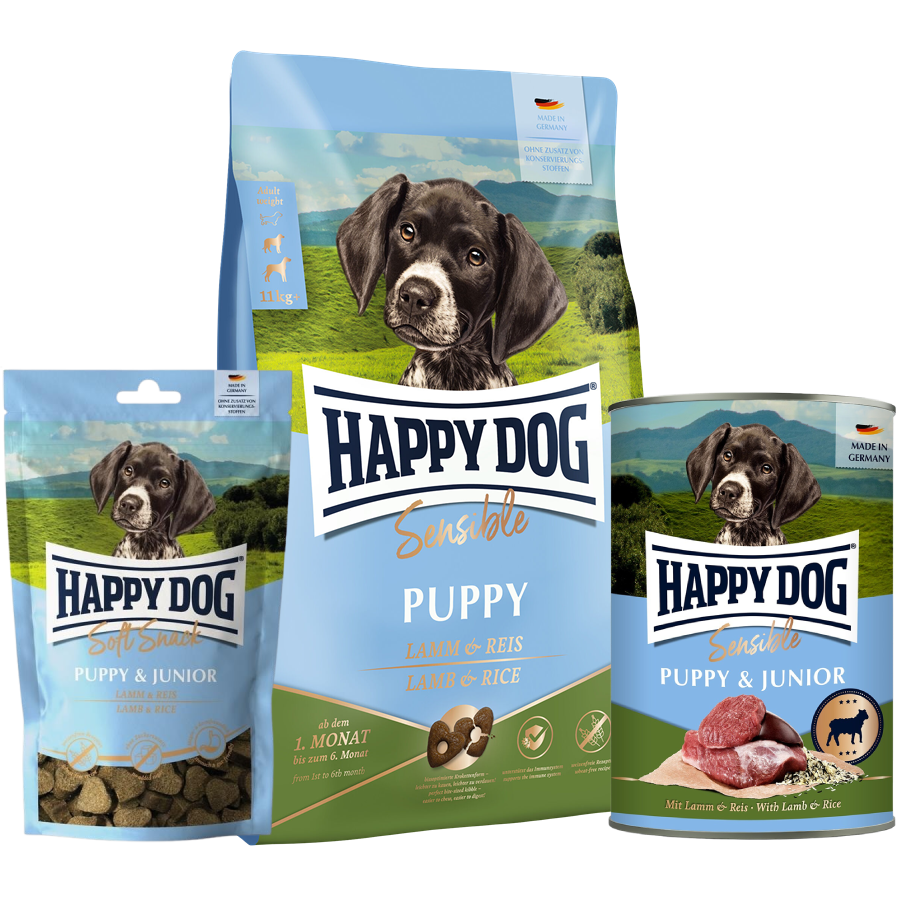 Kombipaket Happy Dog Puppy Lamm & Reis