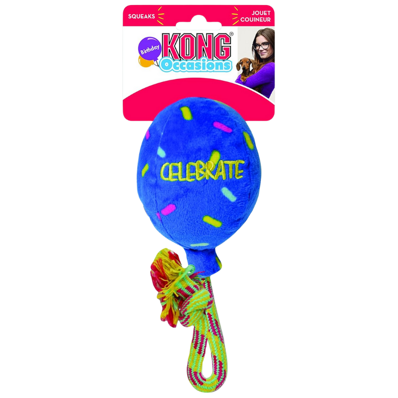 KONG Occasions Birthday Balloon Blue