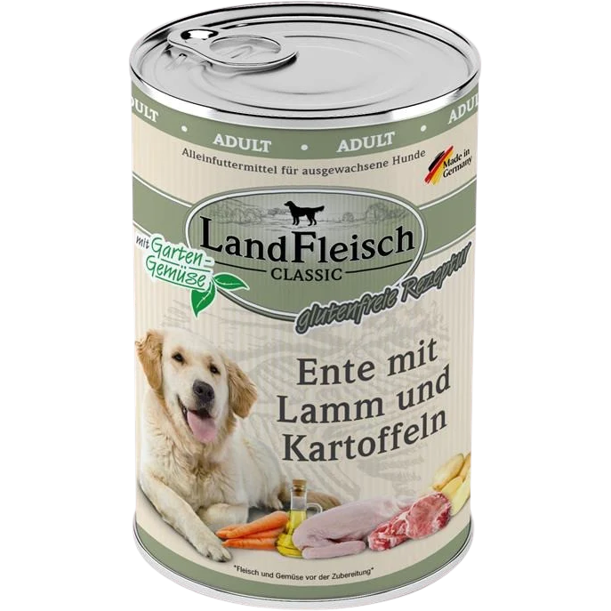 LandFleisch Dog Classic Ente mit Lamm  &  Kartoffel 400 g
