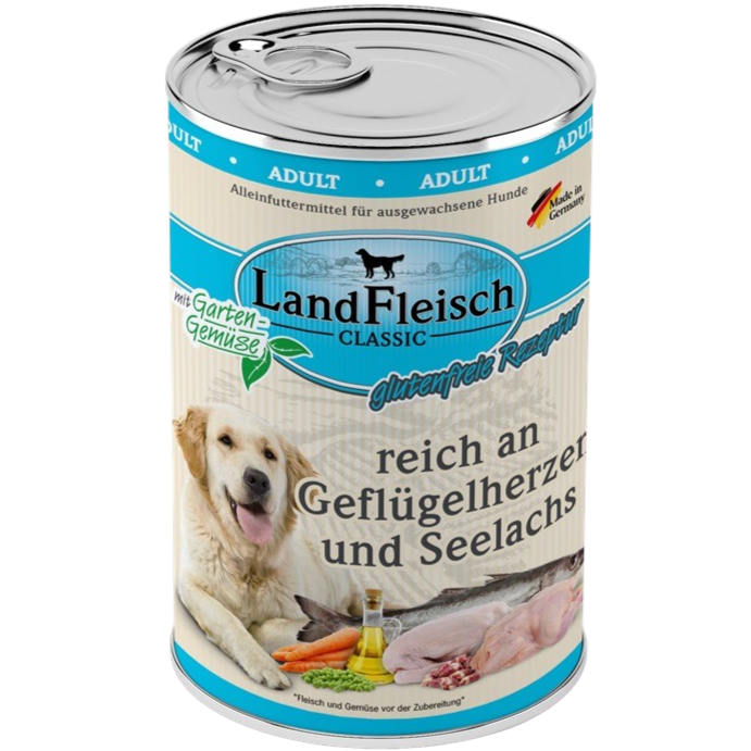 LandFleisch Dog Classic Geflügelherz & Seelachs 400 g