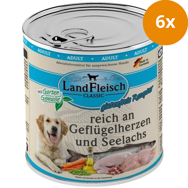 LandFleisch Dog Classic Geflügelherz & Seelachs 800 g