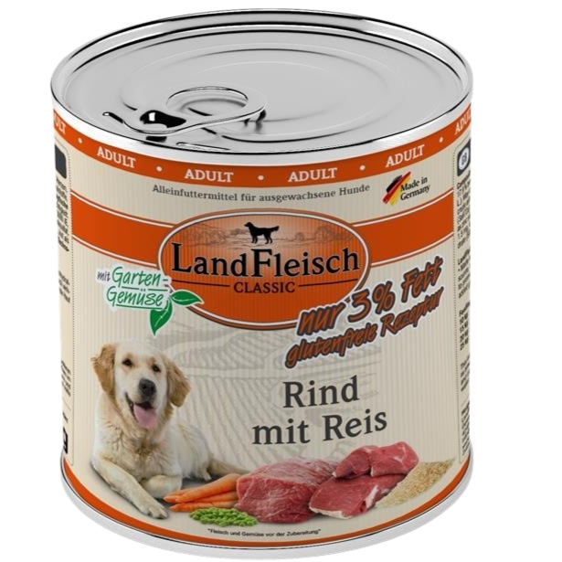 LandFleisch Dog Classic Rind mit Reis 800 g