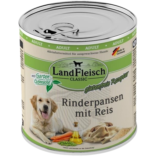 LandFleisch Dog Classic Rinderpansen mit Reis 800 g