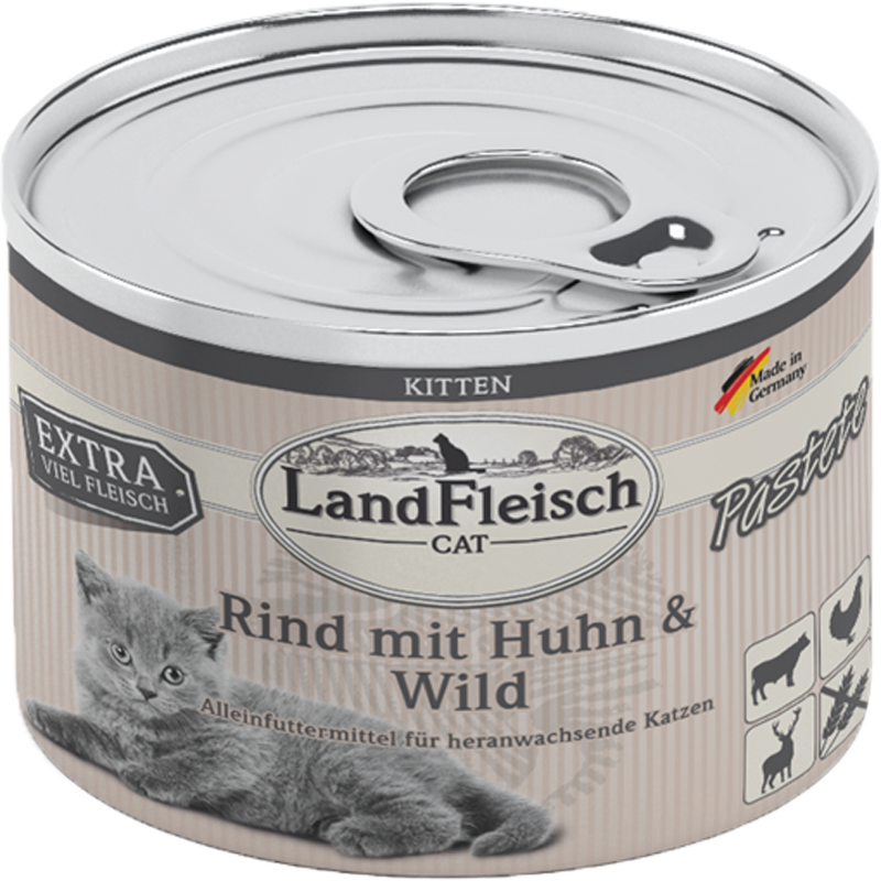 LandFleisch Kitten Pastete Rind, Huhn & Wild 195 g