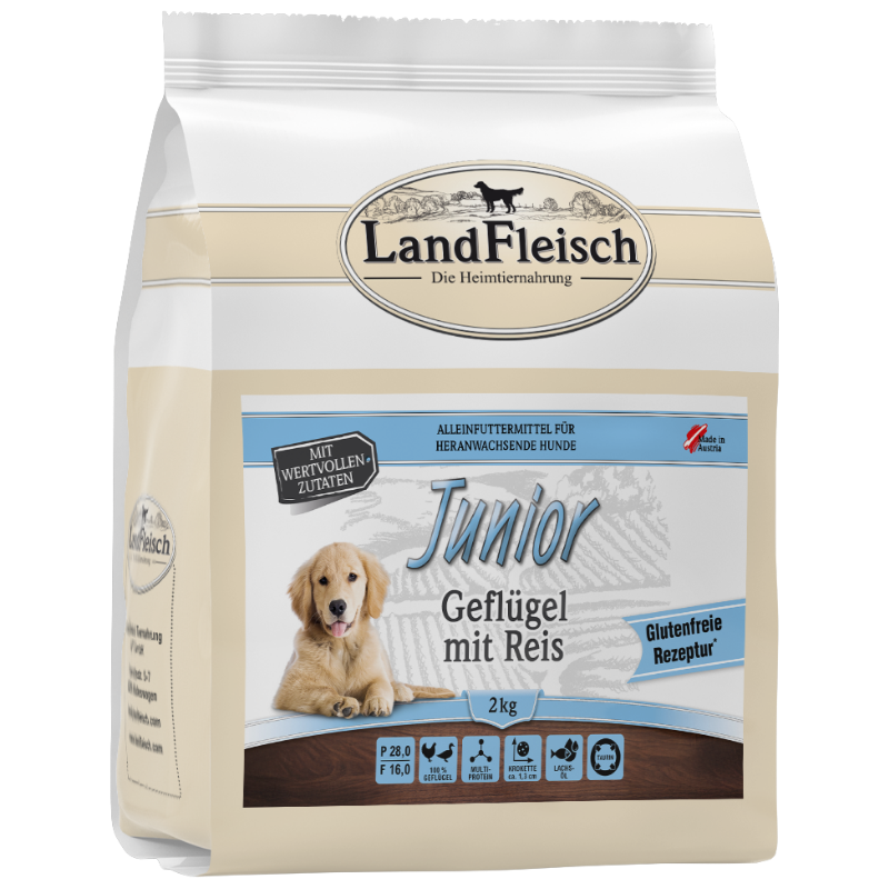 LandFleisch Dog Trocken Junior Geflügel+Reis