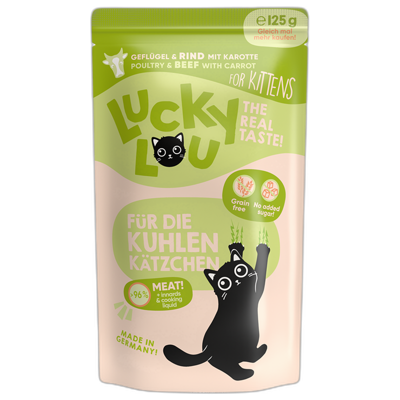 Lucky Lou PB Lifestage Kitten Geflügel + Rind 125 g
