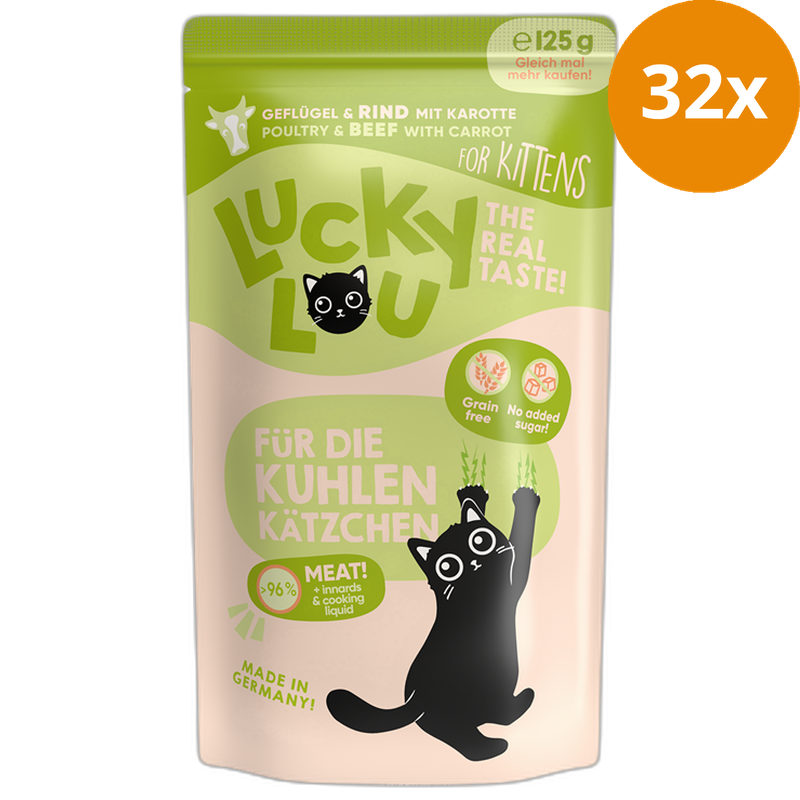 Lucky Lou PB Lifestage Kitten Geflügel + Rind 125 g