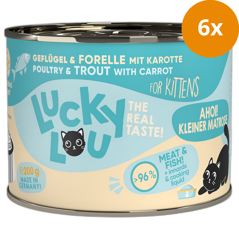 Lucky Lou Dose Lifestage Kitten Geflügel + Forelle 200 g