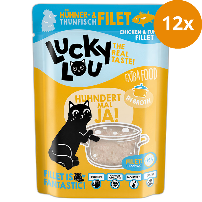 Lucky Lou Extra Food Hühner- & Thunfischfilet in Sud 70 g