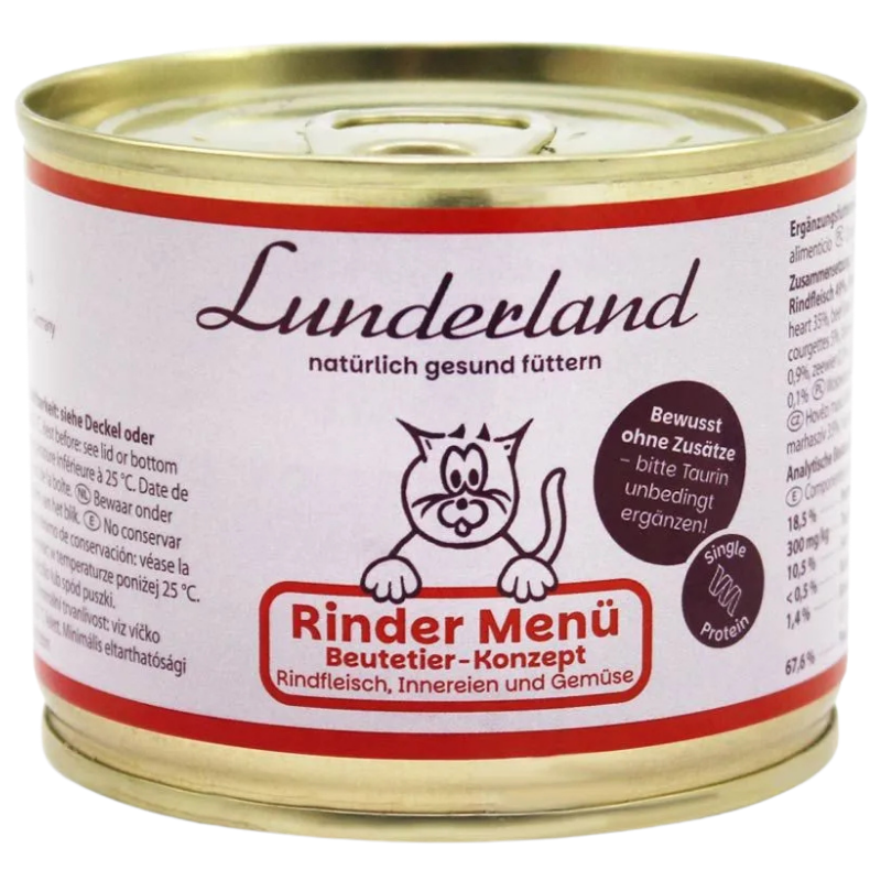 Lunderland Rinder Menü für Katzen 200 g
