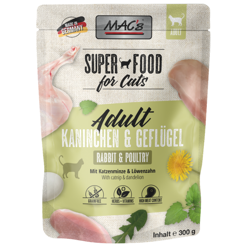 MACs Cat Pouch Kaninchen & Geflügel 300g