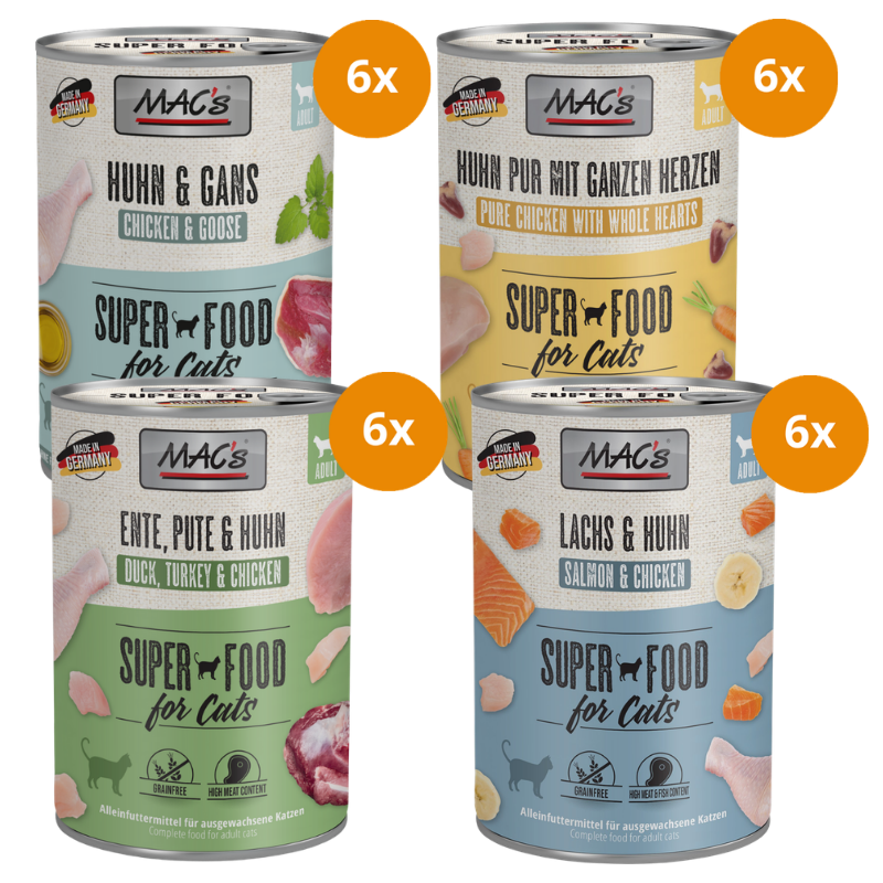 MAC’s Cat Kombipaket 400 g – Geflügel Vielfalt (4 Sorten) mit Lachs